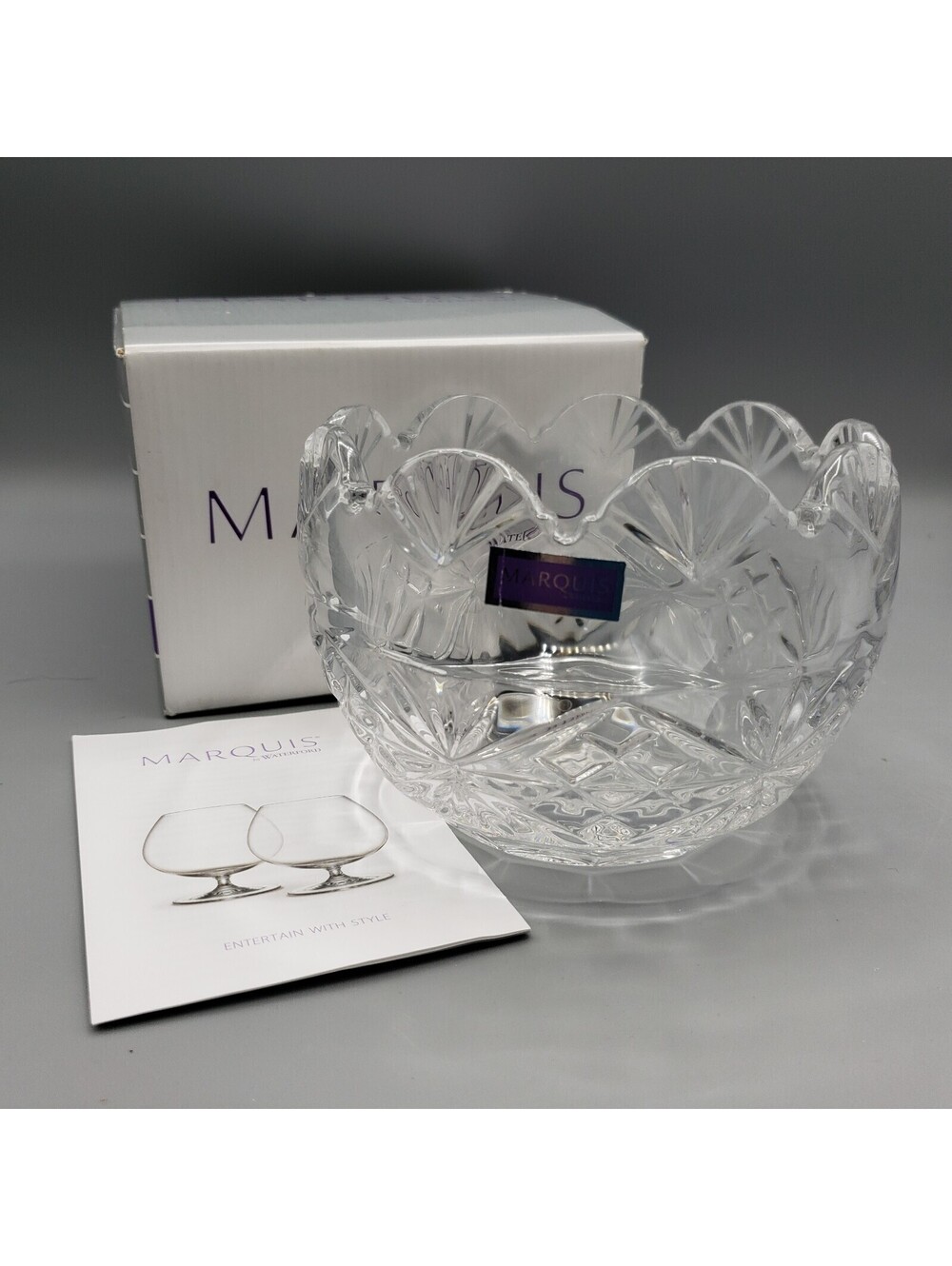 Marquis by Waterford Lead Crystal Regal Scallop Bowl NIB 40028117 5.5"